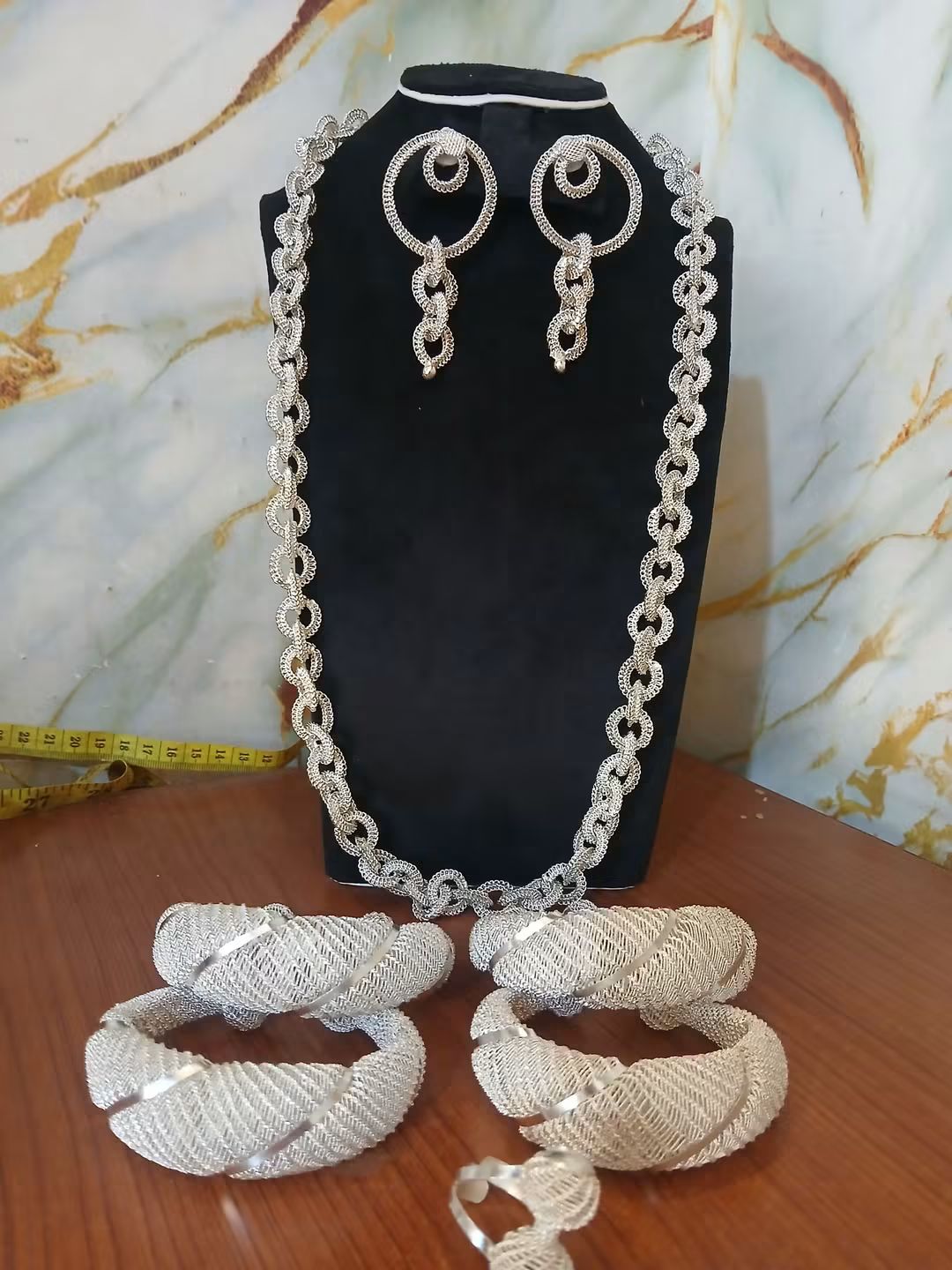 Parure Élégance argentée